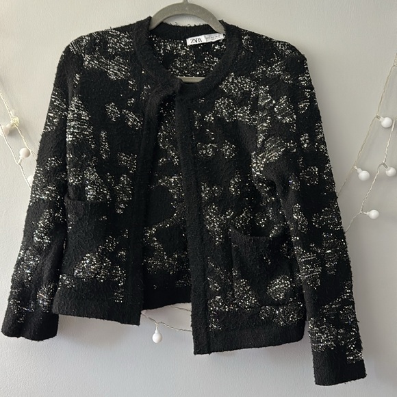 SEQUIN METALLIC THREAD KNIT CARDIGAN
BLACK size S - Picture 4 of 11